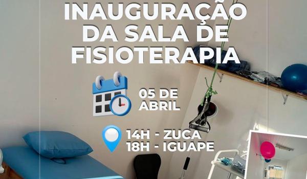 A inauguração das salas de fisioterapia nas comunidades do Zuca e Iguape.