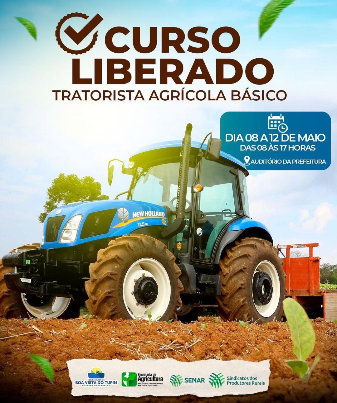 Curso de operação de tratores agrícolas com o objetivo de levar novas tecnologias aos produtores e trabalhadores rurais.