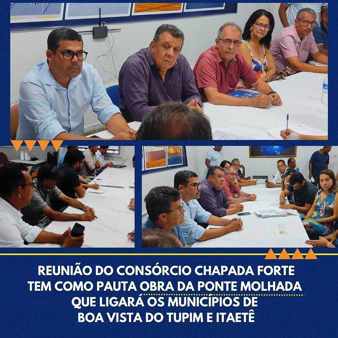 Reunião do Consórcio Chapada Forte tem como pauta obra da ponte molhada que ligara os municípios de Boa Vista do Tupim e Itaetê